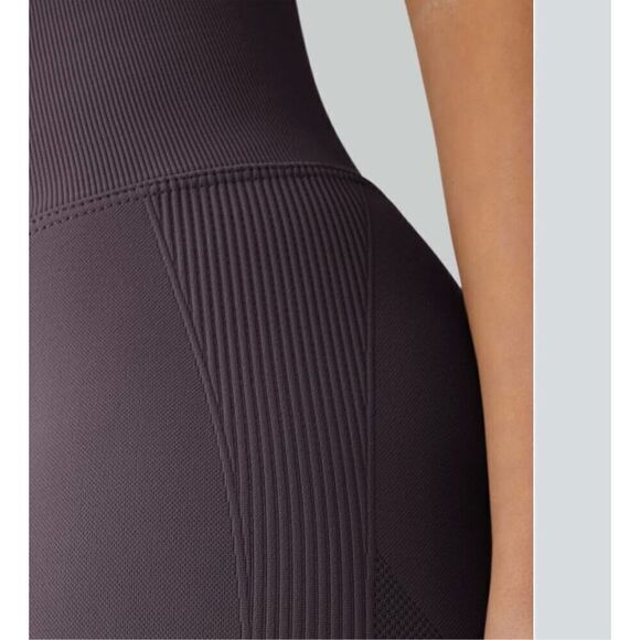 New Halara Women’s L 7/8 Seamless Flow Butt Lifting Leggings Night’s Purple C - Picture 6 of 13